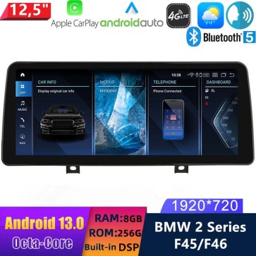 12,5" Android 13.0 Multimedia GPS Navigatie Autoradio Auto Stereo voor BMW 2-Serie F45/F46 (van 2017)-1