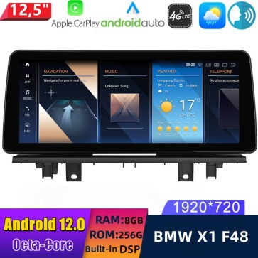 12,5" Android 12.0 Multimedia GPS Navigatie Autoradio Auto Stereo voor BMW X1 F48 (2015-2017)-1