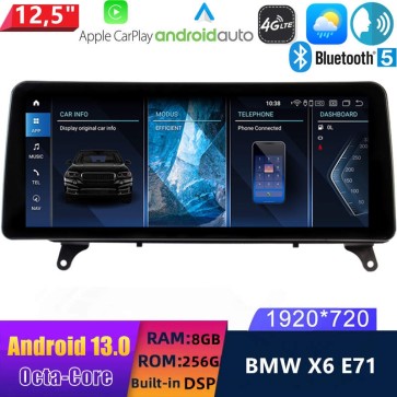 12,5" Android 13.0 Multimedia GPS Navigatie Autoradio Auto Stereo voor BMW X6 E71 (2008-2014)-1