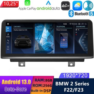 10,25" Android 13.0 Multimedia GPS Navigatie Autoradio Auto Stereo voor BMW 2-Serie F22/F23 (2014-2016)-1