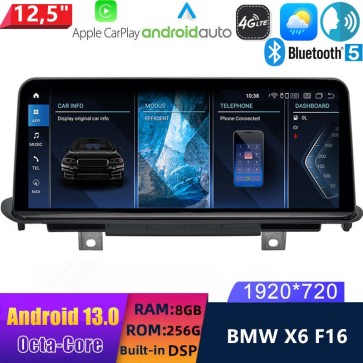 12,5" Android 13.0 Multimedia GPS Navigatie Autoradio Auto Stereo voor BMW X6 F16 (2015-2019)-1