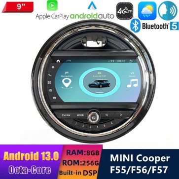 9" Android 13.0 Multimedia GPS Navigatie Autoradio Auto Stereo voor MINI Hatch F55 F56 F57 (2018-2022)-1