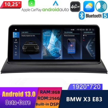 10,25" Android 13.0 Multimedia GPS Navigatie Autoradio Auto Stereo voor BMW X3 E83 (2003-2010)-1