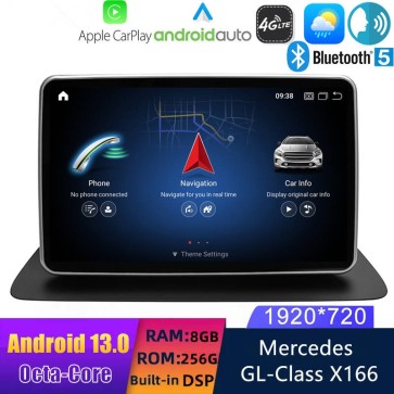 9" Android 13.0 Multimedia GPS Navigatie Autoradio Auto Stereo voor Mercedes GL X166/ML W166 (2012-2015)-1