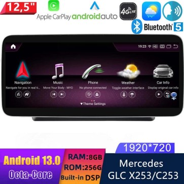 12,5" Android 13.0 Multimedia GPS Navigatie Autoradio Auto Stereo voor Mercedes GLC X253 (2015-2019)-1