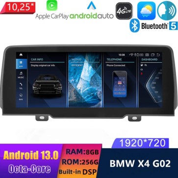 10,25" Android 13.0 Multimedia GPS Navigatie Autoradio Auto Stereo voor BMW X4 G02 (2018-2022)-1
