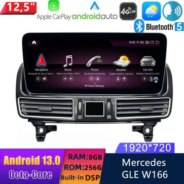 12,5" Android 13.0 Multimedia GPS Navigatie Autoradio Auto Stereo voor Mercedes GLE W166/GLS X166 (van 2015)-1