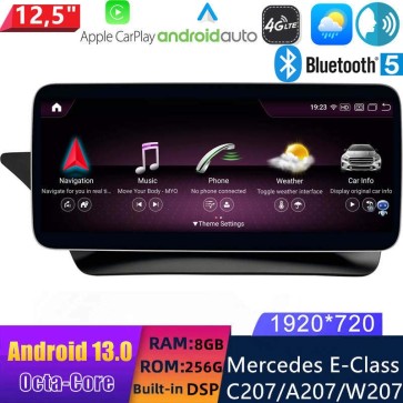 12,5" Android 13.0 Multimedia GPS Navigatie Autoradio Auto Stereo voor Mercedes E-Klasse C207/A207 (2010-2017)-1