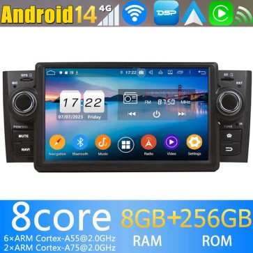 7" Android 14.0 Auto Multimedia GPS Navigatie Stereo voor Fiat Grande Punto (2005-2012)-1