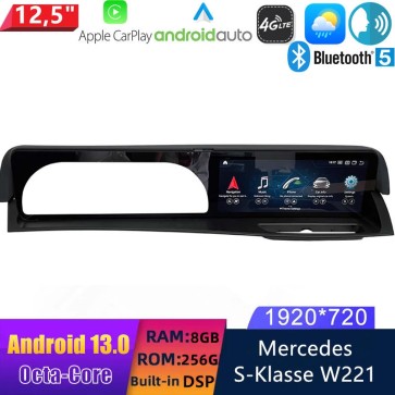 12,5" Android 13.0 Multimedia GPS Navigatie Autoradio Auto Stereo voor Mercedes S-Klasse‎ W221 (van 2006)-1