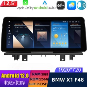 12,5" Android 12.0 Multimedia GPS Navigatie Autoradio Auto Stereo voor BMW X1 F48 (van 2017)-1