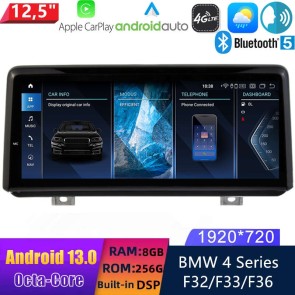 12,5" Android 13.0 Multimedia GPS Navigatie Autoradio Auto Stereo voor BMW 4-Serie F32/F33/F36 (van 2017)-1