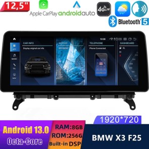 12,5" Android 13.0 Multimedia GPS Navigatie Autoradio Auto Stereo voor BMW X3 F25 (2010-2017)-1