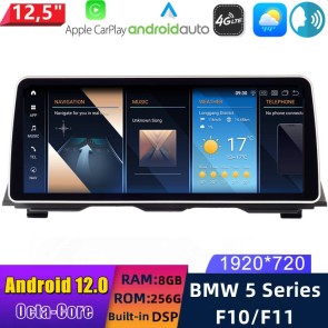 12,5" Android 12.0 Multimedia GPS Navigatie Autoradio Auto Stereo voor BMW 5-Serie F10/F11 (2010-2017)-1