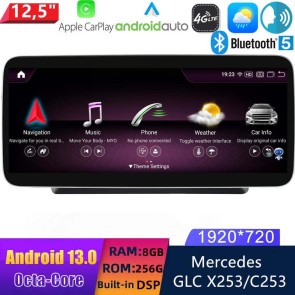 12,5" Android 13.0 Multimedia GPS Navigatie Autoradio Auto Stereo voor Mercedes GLC X253 (2015-2019)-1