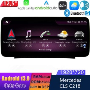 12,5" Android 13.0 Multimedia GPS Navigatie Autoradio Auto Stereo voor Mercedes CLS C218 (2011-2018)-1