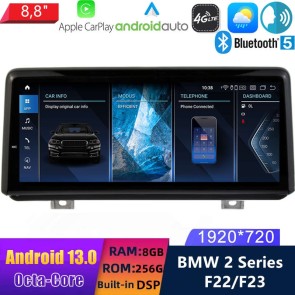 8,8" Android 13.0 Multimedia GPS Navigatie Autoradio Auto Stereo voor BMW 2-Serie F22/F23 (van 2017)-1