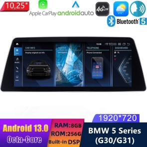 10,25" Android 13.0 Multimedia GPS Navigatie Autoradio Auto Stereo voor BMW 5-Serie G30/G31 (Van 2017)-1
