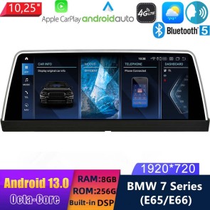 10,25" Android 13.0 Multimedia GPS Navigatie Autoradio Auto Stereo voor BMW 7-Serie E65/E66 (2001-2008)-1