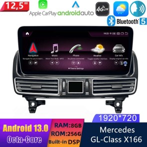 12,5" Android 13.0 Multimedia GPS Navigatie Autoradio Auto Stereo voor Mercedes GL X166/ML W166 (van 2012)-1
