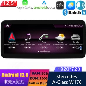 12,5" Android 13.0 Multimedia GPS Navigatie Autoradio Auto Stereo voor Mercedes A-Klasse W176 (2013-2015)-1