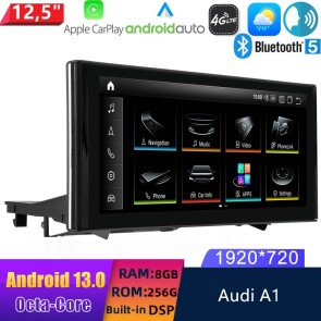 12,5" Android 13.0 Multimedia GPS Navigatie Autoradio Auto Stereo voor Audi A1 (2010-2018)-1