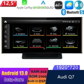 12,5" Android 13.0 Multimedia GPS Navigatie Autoradio Auto Stereo voor Audi Q7 4L (2006-2015)-1