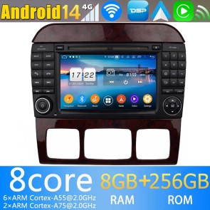 7" Android 14.0 Auto Multimedia GPS Navigatie Stereo voor Mercedes S-Klasse‎ W220 (1998-2006)-1