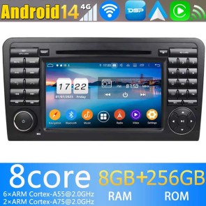 7" Android 14.0 Auto Multimedia GPS Navigatie Stereo voor Mercedes ML W164 (2005-2012)-1