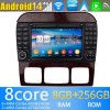 Mercedes W220 Android 14 Autoradio met Navigatie DVD-speler met 8G+256G Bluetooth DAB+ USB DSP WiFi 4G 360° Camera CarPlay - 7" Android 14.0 Auto Multimedia GPS Navigatie Stereo voor Mercedes S-Klasse‎ W220 (1998-2006)