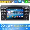 Mercedes ML W164 Android 14 Autoradio met Navigatie DVD-speler met 8G+256G Bluetooth DAB+ USB DSP WiFi 4G 360° Camera CarPlay - 7" Android 14.0 Auto Multimedia GPS Navigatie Stereo voor Mercedes ML W164 (2005-2012)