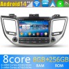 Hyundai Tucson Android 14 Autoradio met Navigatie DVD-speler met 8G+256G Bluetooth DAB+ USB DSP WiFi 4G 360° Camera CarPlay - 8" Android 14.0 Auto Multimedia GPS Navigatie Stereo voor Hyundai Tucson (2015-2017)