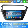 Hyundai i20 Android 14 Autoradio met Navigatie DVD-speler met 8G+256G Bluetooth DAB+ USB DSP WiFi 4G 360° Camera CarPlay - 9" Android 14.0 Auto Multimedia GPS Navigatie Stereo voor Hyundai i20 (2018-2020)