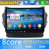 Hyundai Santa Fe Android 14 Autoradio met Navigatie DVD-speler met 8G+256G Bluetooth DAB+ USB DSP WiFi 4G 360° Camera CarPlay - 9" Android 14.0 Auto Multimedia GPS Navigatie Stereo voor Hyundai Santa Fe (2013-2018)
