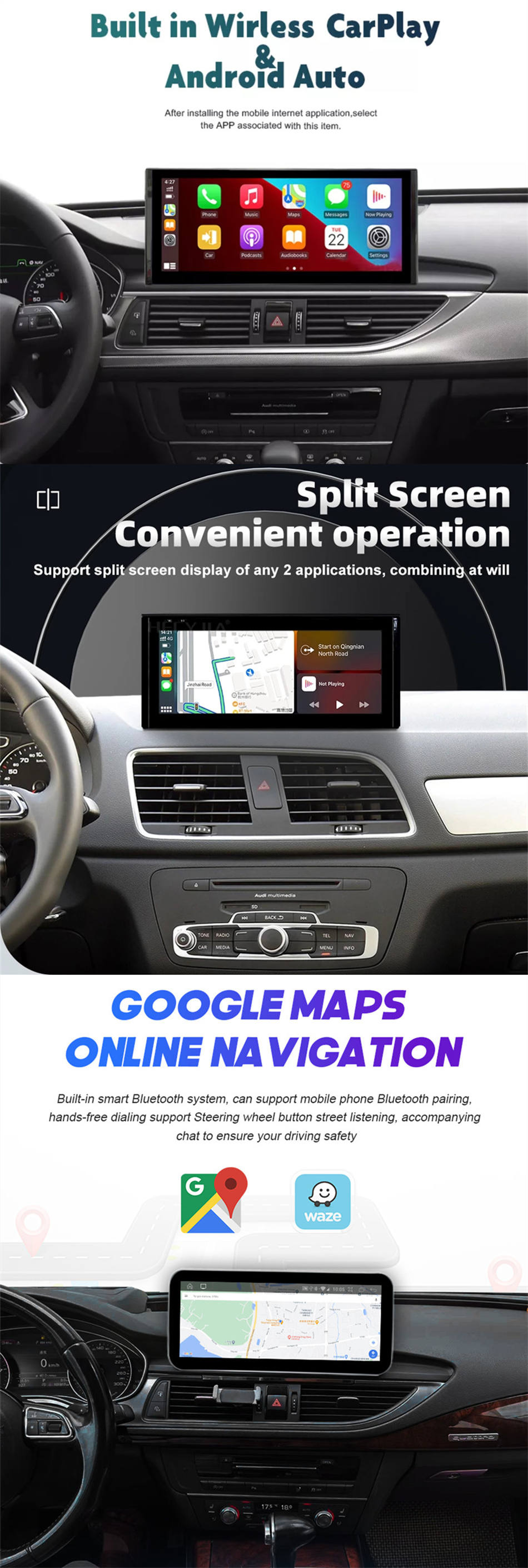 Android 13.0 Autoradio met Navigatiesysteem voor Audi Q3-4