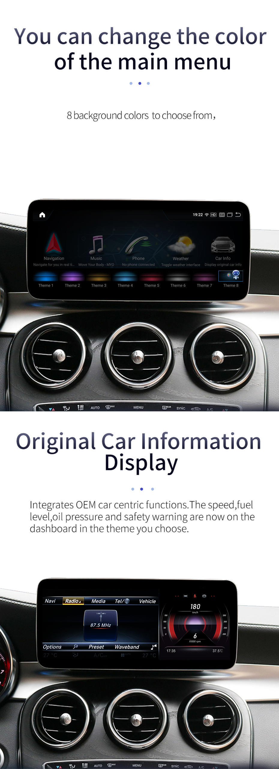 Android 13.0 Autoradio met Navigatiesysteem voor Mercedes GL X166/ML W166-3