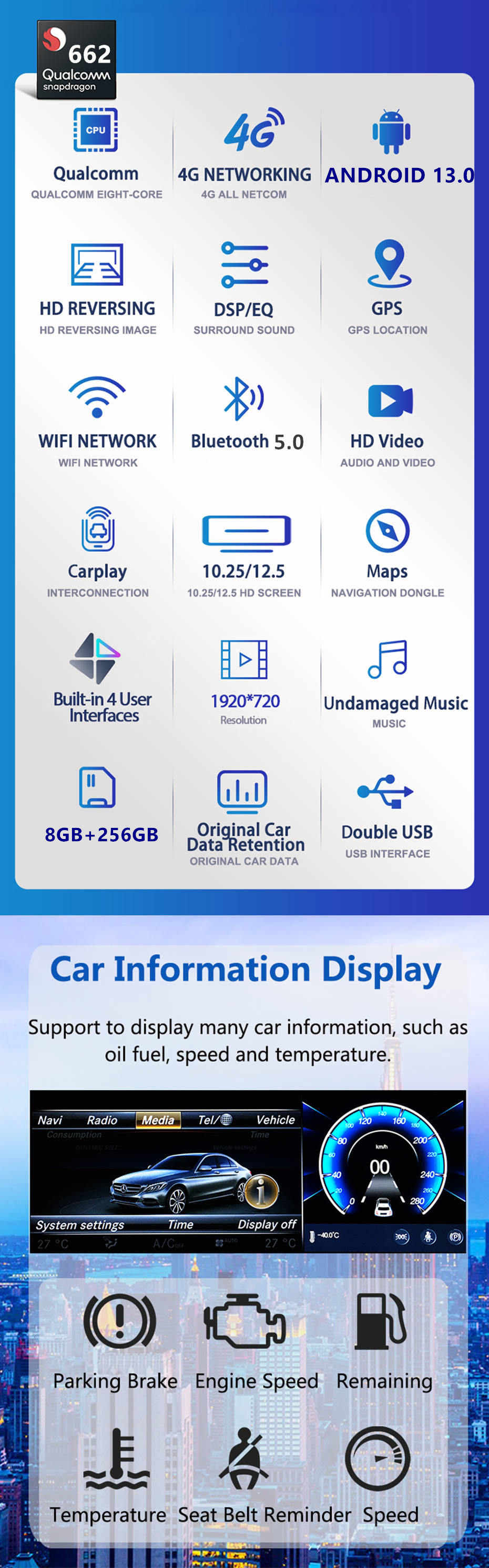 Android 13.0 Autoradio met Navigatiesysteem voor Mercedes CLA C117-2