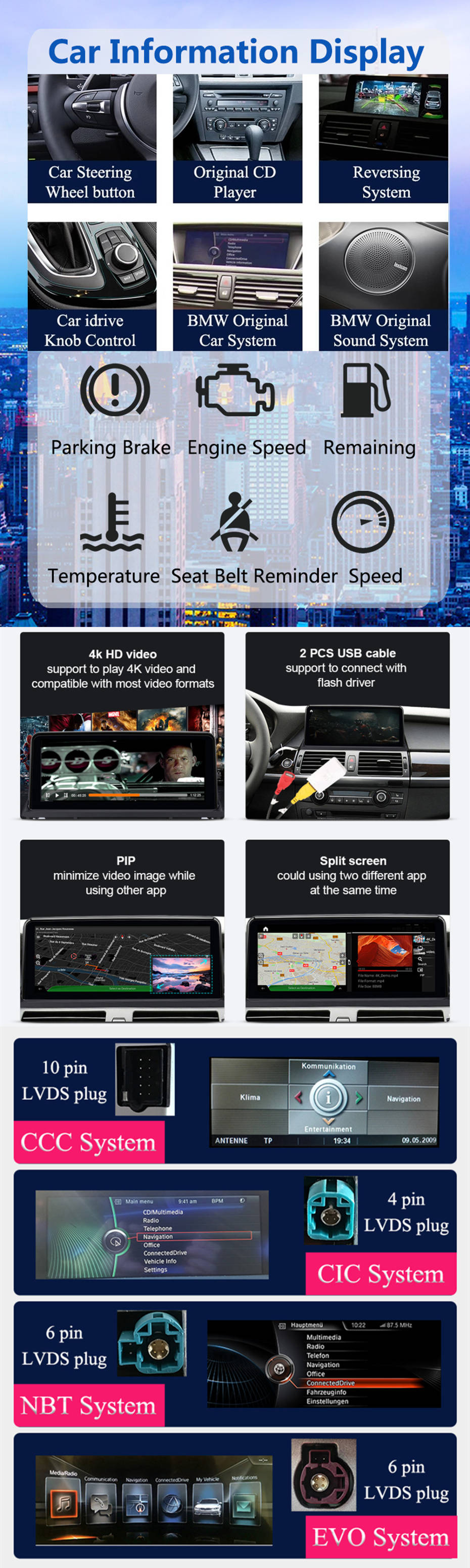 Android 13.0 Autoradio met Navigatiesysteem voor BMW X5 E70-3